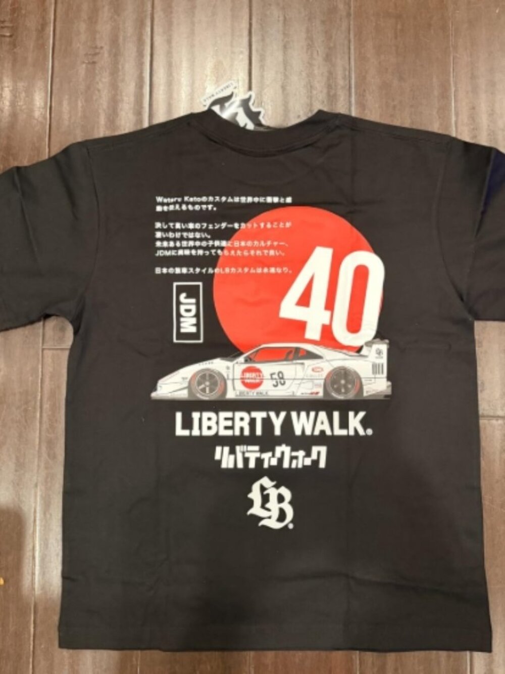 Liberty Walk LBWK JDM T-Shirt F40 Black Car - Picture 4 of 4